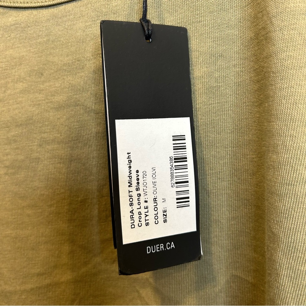 Duer Dura Soft Midweight Crop Long Sleeve Tee Olive Green - Picture 6 of 7